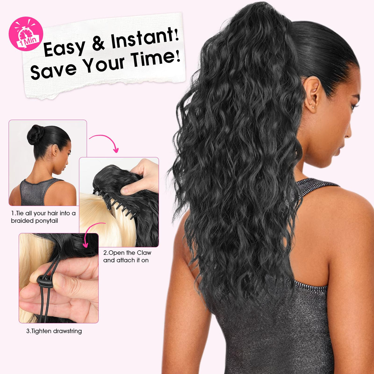 RONTAYA voluminous wavy hair for dramatic, easy styling