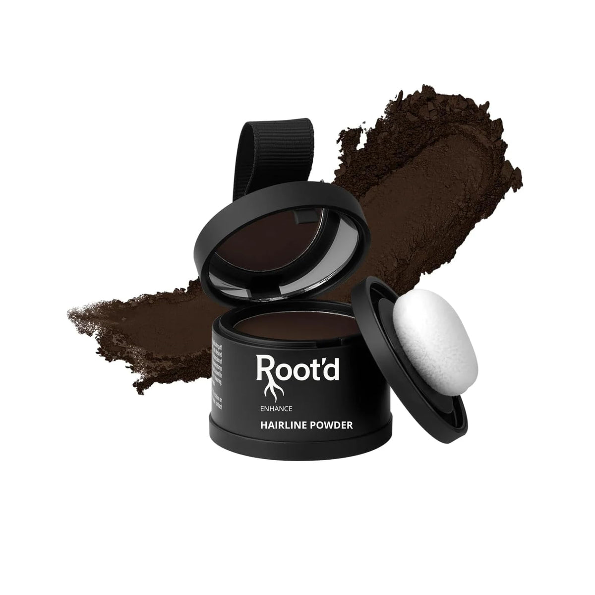 ROOT’D Hairline Powder compact open for on-the-go touch-ups and natural coverage.