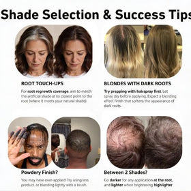 ROOT’D Hairline Powder dark brown swatch demonstrates natural root coverage.
