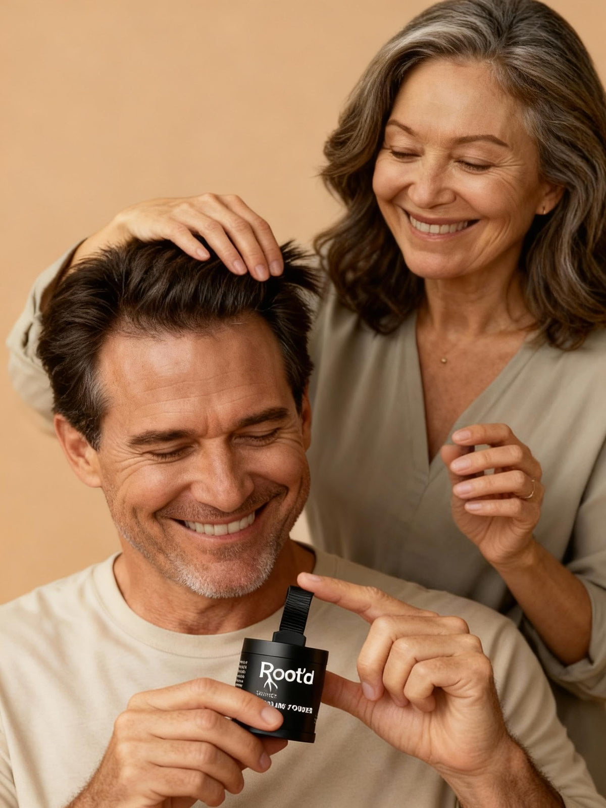 ROOT’D Hairline Powder travel compact enables discreet fixes anywhere.
