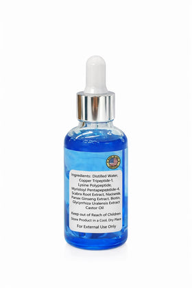 RootRenewal copper peptide serum held in hand during daily hair care routine