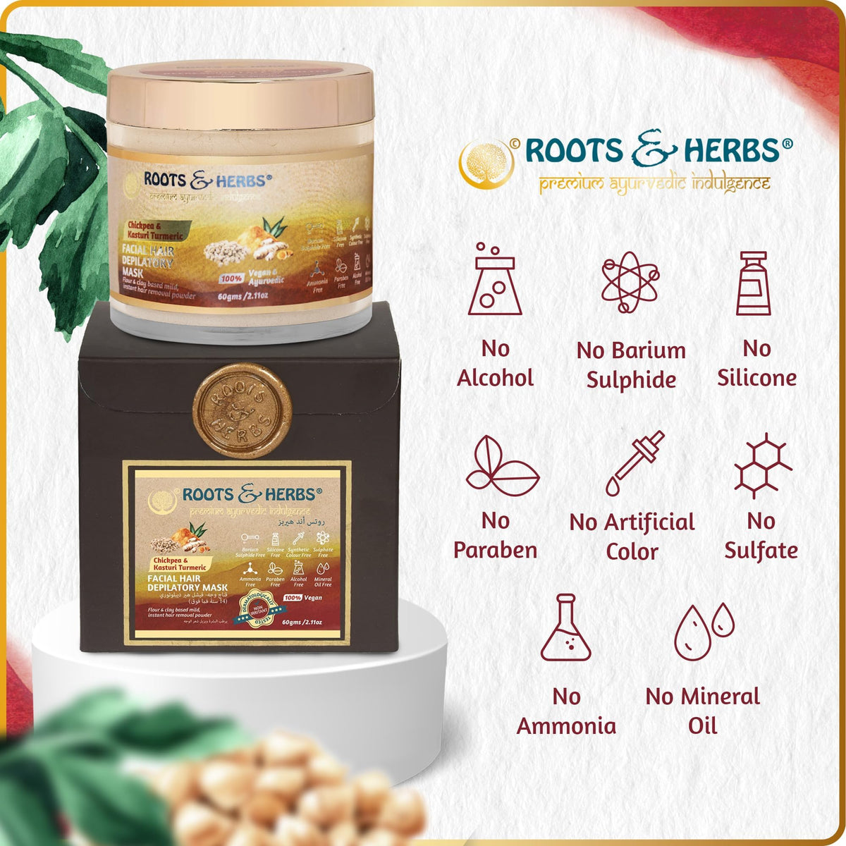 ROOTS AND HERBS instant removal of facial hair