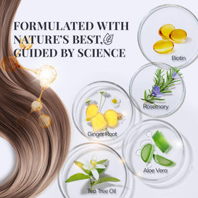 RootStim Biotin Rosemary Shampoo being poured to hydrate the scalp