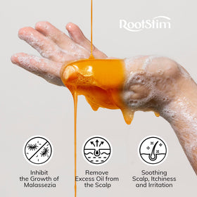 RootStim seborrheic-dermatitis-shampoo menthol-application provides cooling scalp relief.