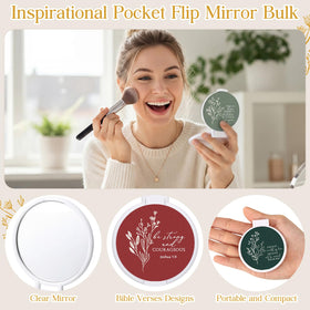 Roowest compact mirror fits wallets and purses for quick makeup checks.