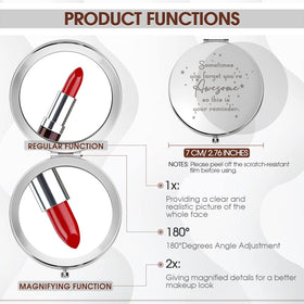 Roowest double-sided mirror with magnification for precise makeup checks.