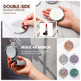 Roowest inspirational compact mirror rose gold, stylish pocket companion