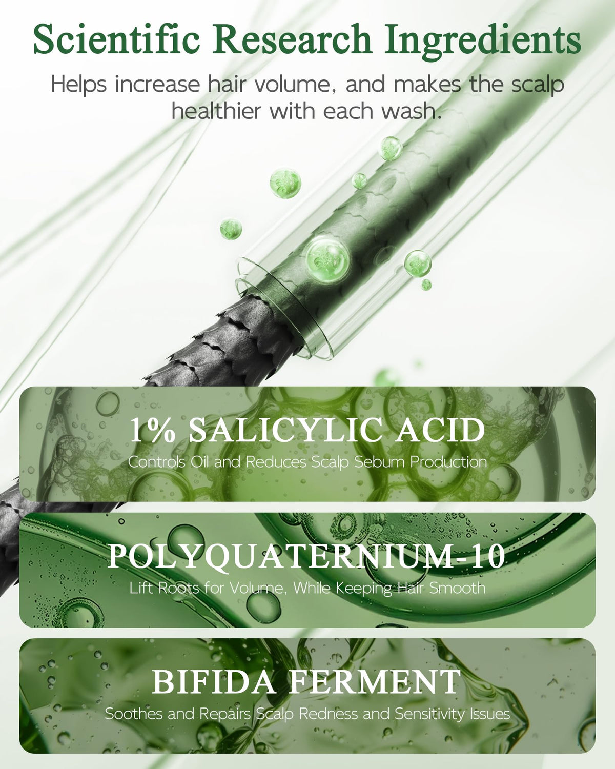 Ropink Mugwort Scalp Detox Shampoo contains Bifida Ferment Lysate for soothing care.