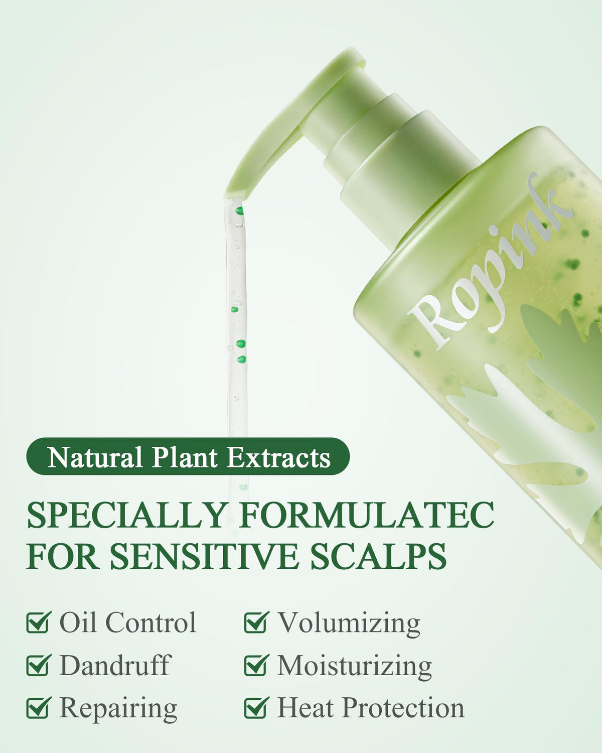 Ropink Mugwort Scalp Detox Shampoo foam creates a rich cleansing lather during wash.