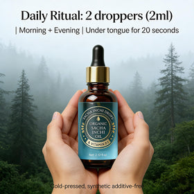 Roreiye Sacha Inchi Oil Drops daily-use shot shows flexible incorporation into smoothies.