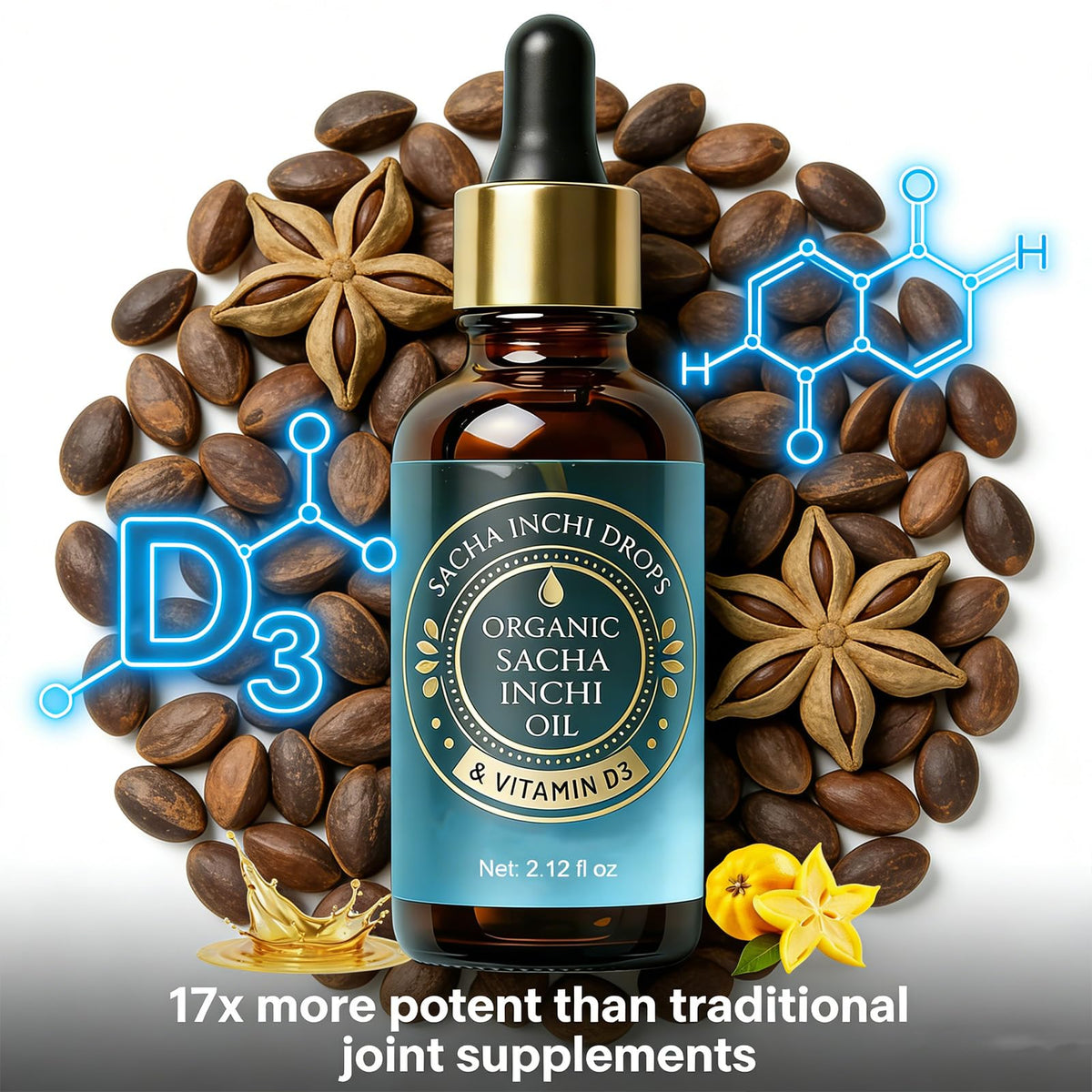 Roreiye Sacha Inchi Oil Drops liquid texture appears smooth for easy swallowing.