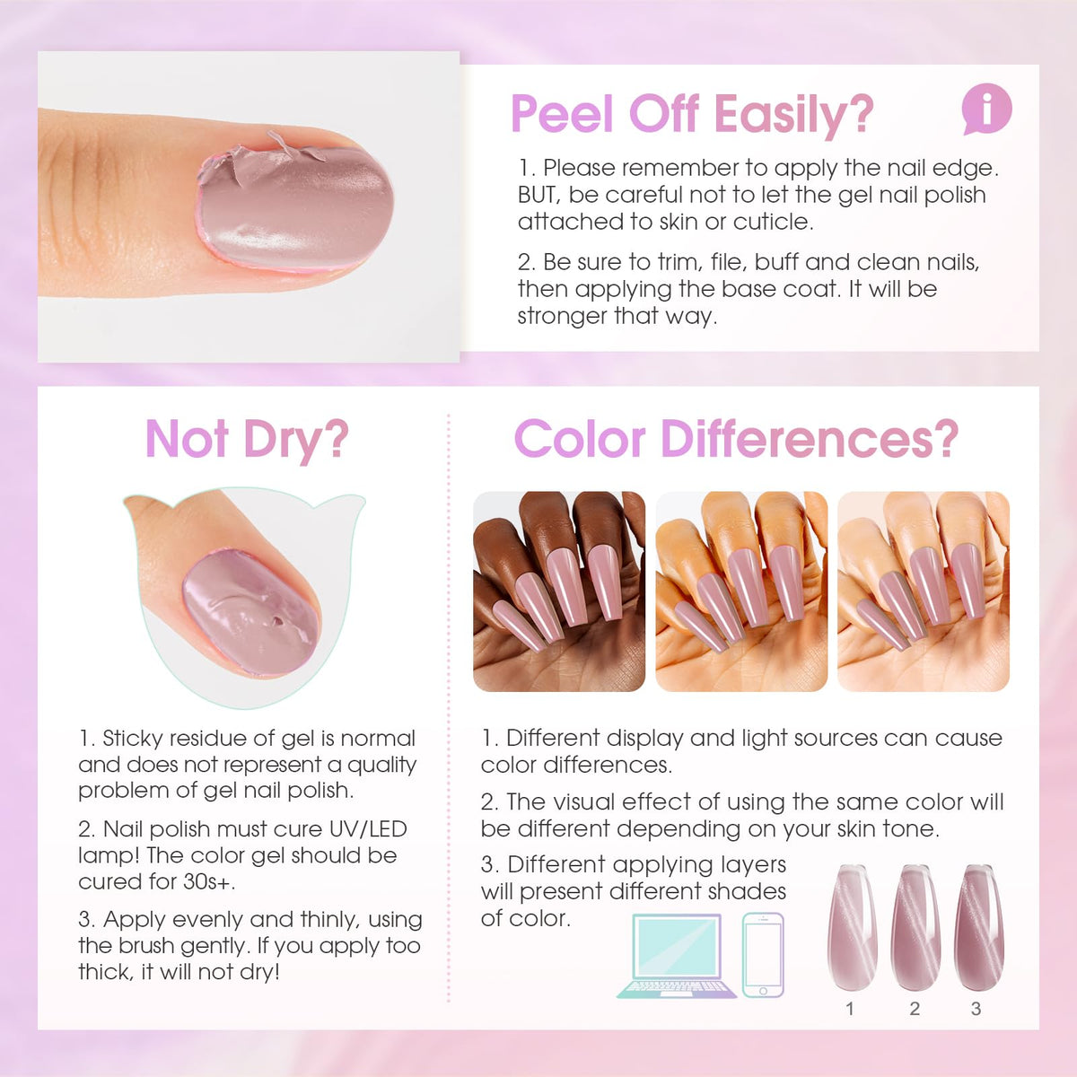 ROSALIND glossy top coat finish on nails.