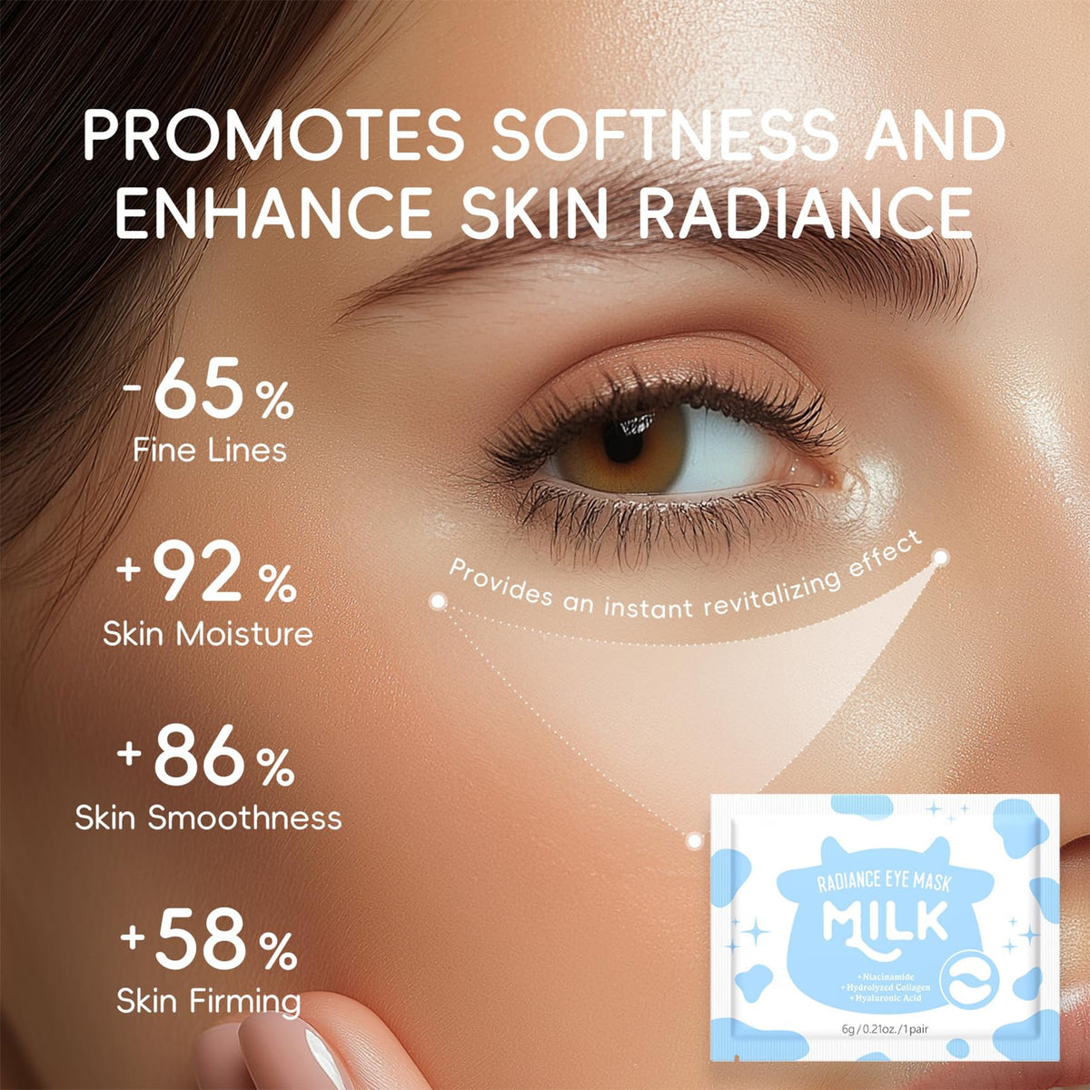 Rosardene Milk Eye Mask soothing tired eyes after a long day.