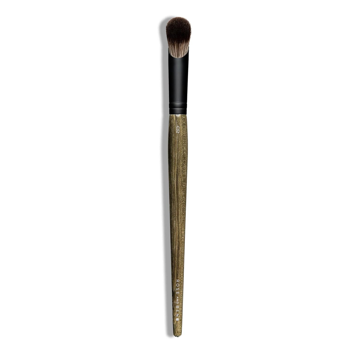 Rose and Ben Beauty C32 brush front view with dense angled bristles for precise coverage.