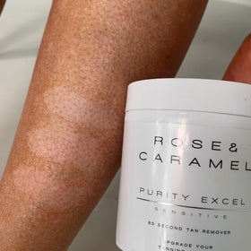 Close-up of the bottle with skin-safe result preview.