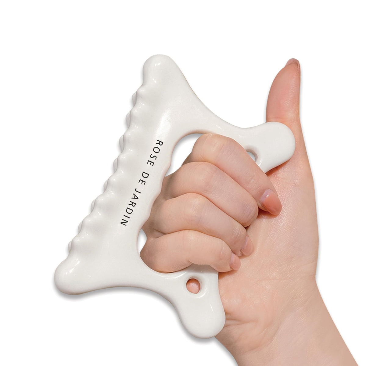Rose de Jardin ceramic gua sha face for natural contouring and lifted appearance.