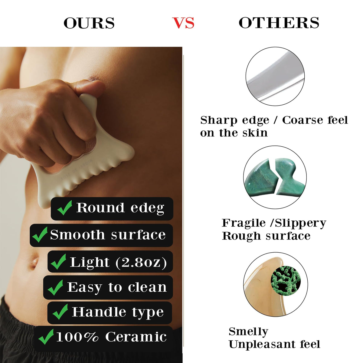 Rose de Jardin dual-line design gua sha for ergonomic grip and precise massage.