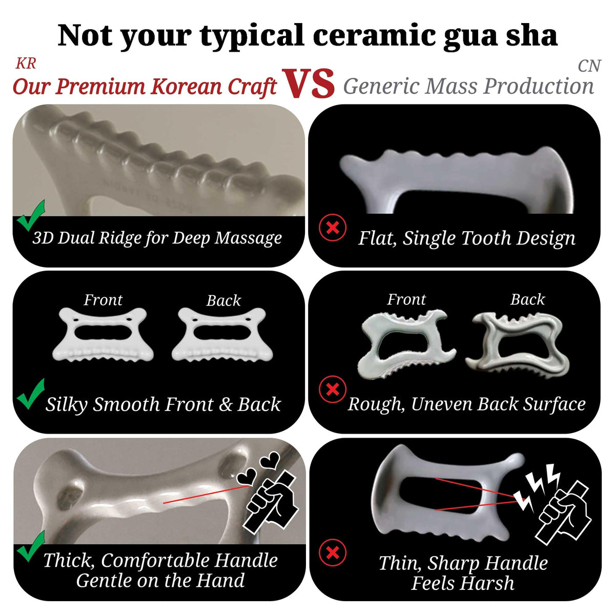 Rose de Jardin ergonomic handle gua sha offers secure, comfortable massage sessions.