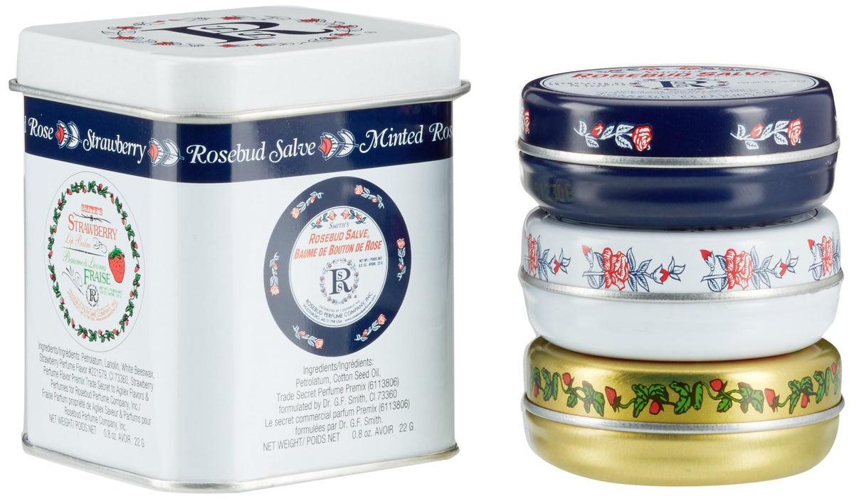 Rosebud Salve Three Layers Lip Balm lip swatch demonstrates moisture and subtle sheen.