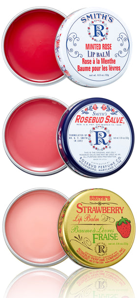 Rosebud Salve Three Layers Lip Balm twist applicator for smooth, moisturized lips.