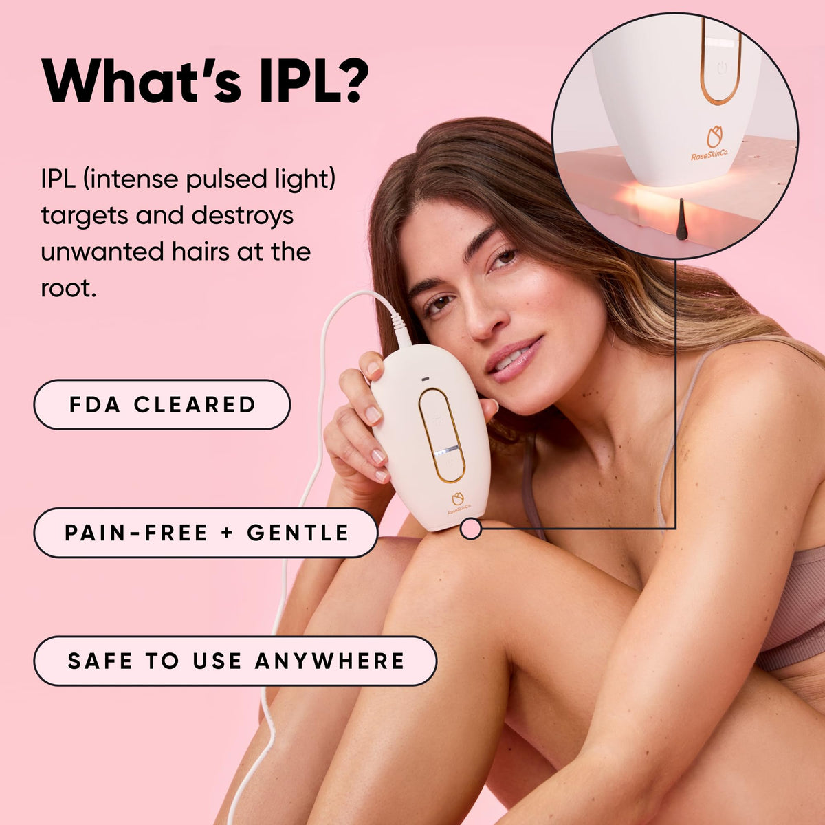 Lumi used on the face below cheekbones for targeted treatment.