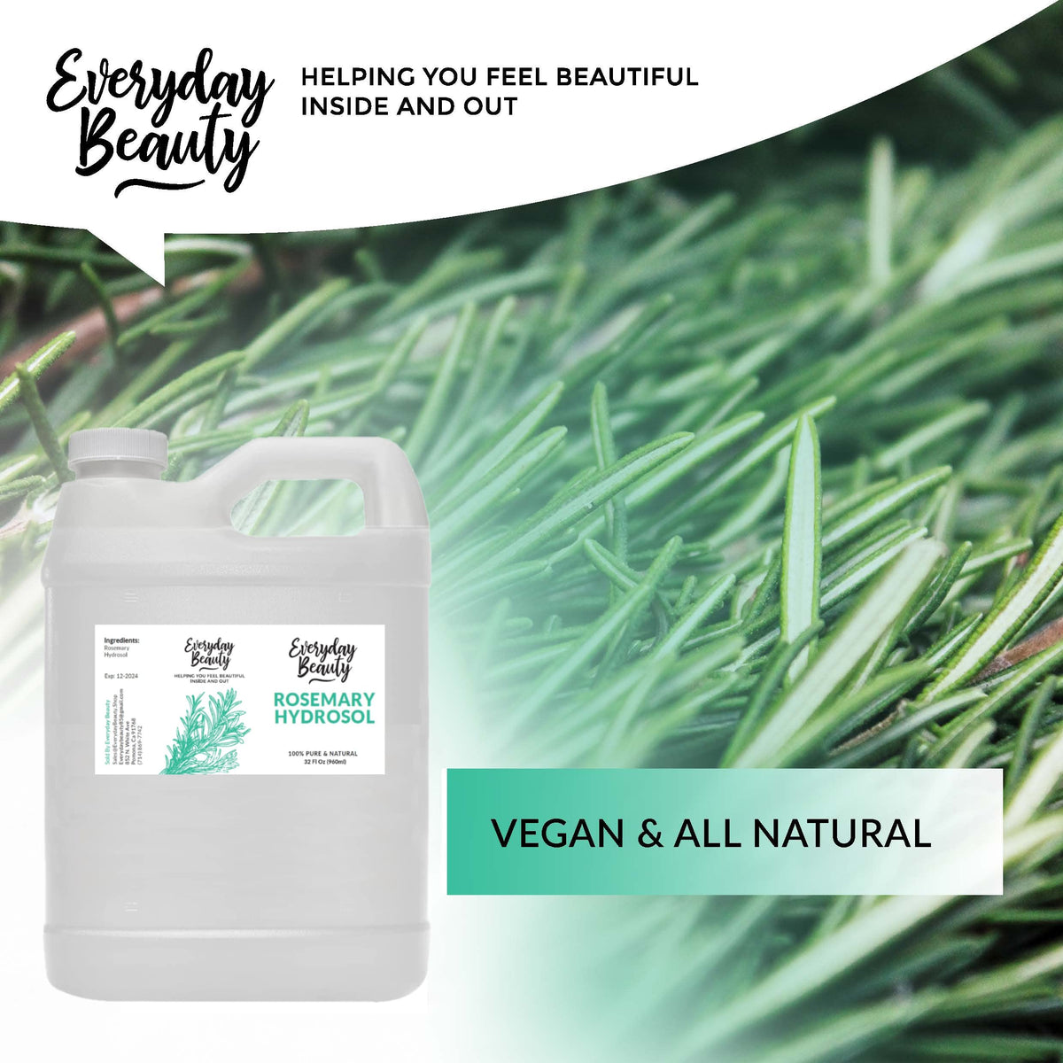 Rosemary hydrosol for scalp and hair refreshing mist