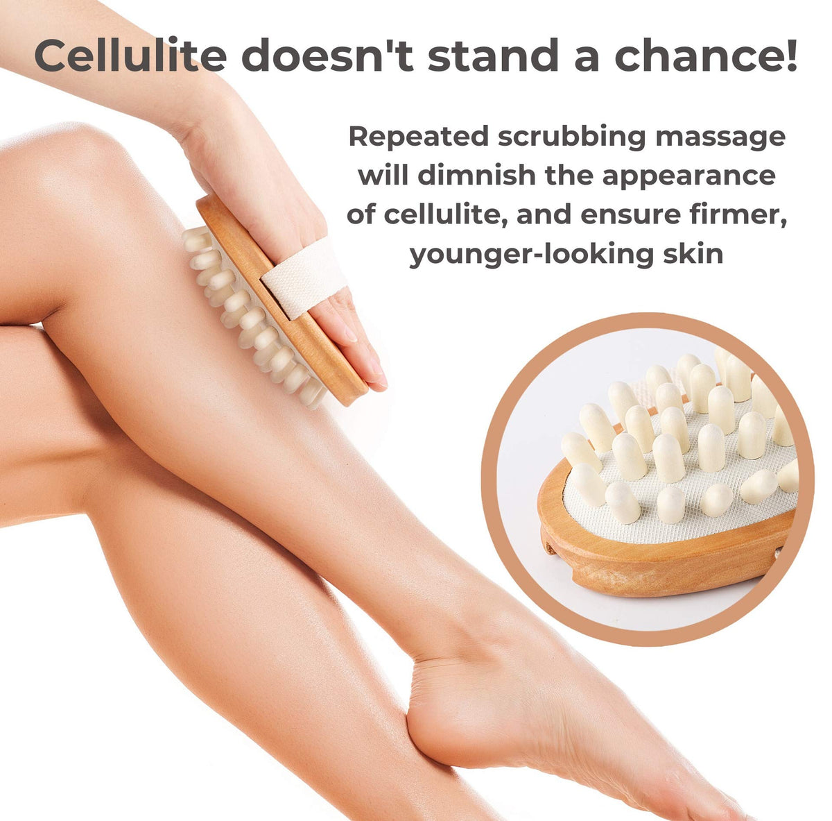 ROSENA back and leg scrub with detachable handle for hard-to-reach areas