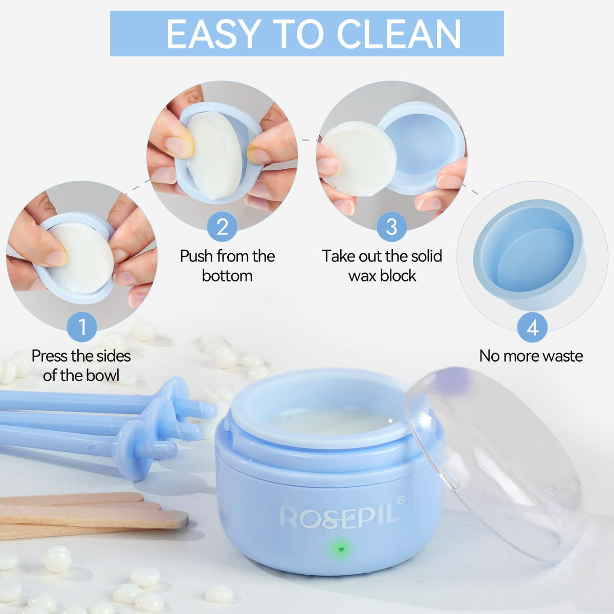 ROSEPIL nose applicator pack enables gentle nose area grooming.
