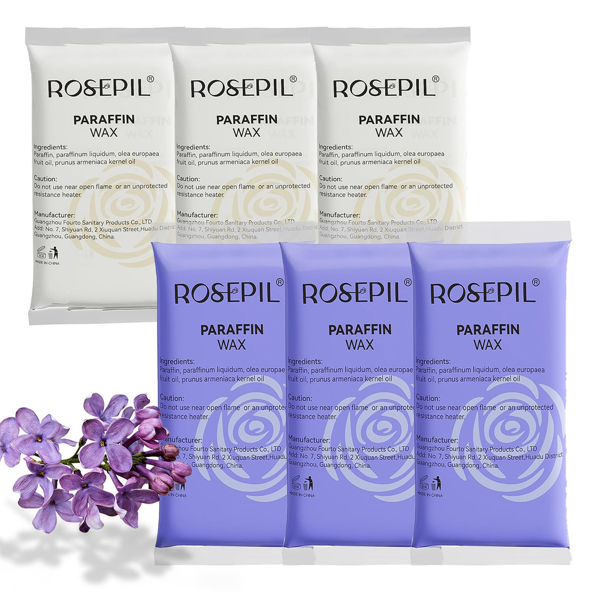 Rosepil lavender paraffin wax block for hands and feet, ideal for at home moisture and spa-like routine.