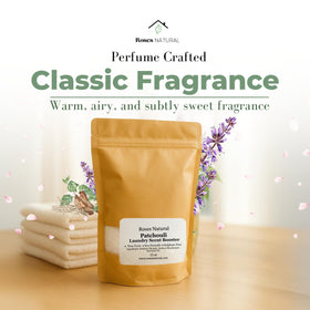 Roses Natural Patchouli In-Wash fragrance beads close up delivering fresh musky notes