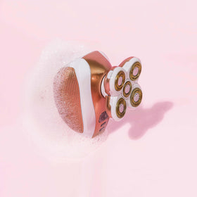 RoseSkinCo 4D Shaver built-in pop-up trimmer for detailing close areas.