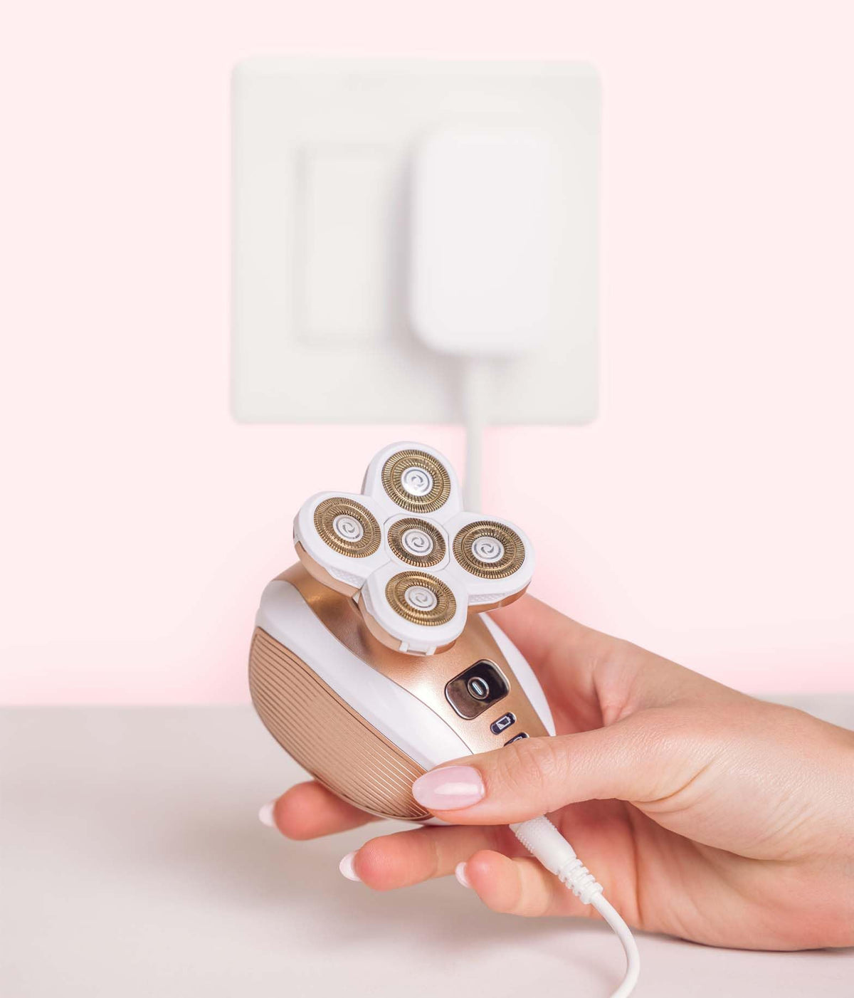 RoseSkinCo 4D Shaver ideal for legs and bikini area.
