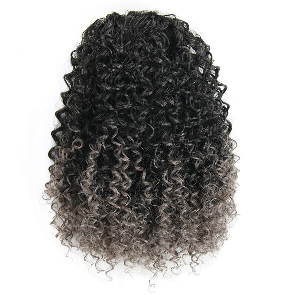 ROSESSEA Afro Puff drawstring ponytail grey: quick, natural-looking styling option.