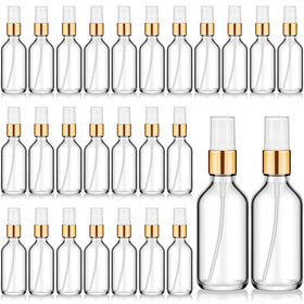 Roshtia clear glass spray bottle 60ml for travel-friendly refills.