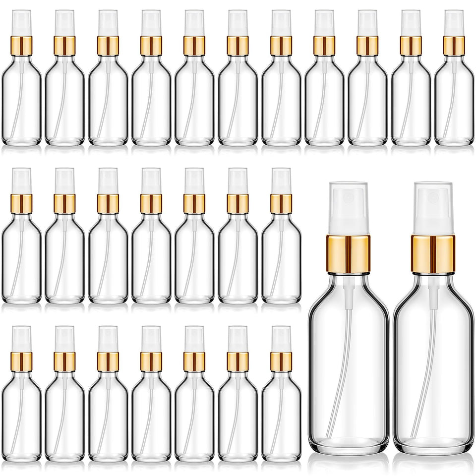 Roshtia clear glass spray bottle 60ml for travel-friendly refills.