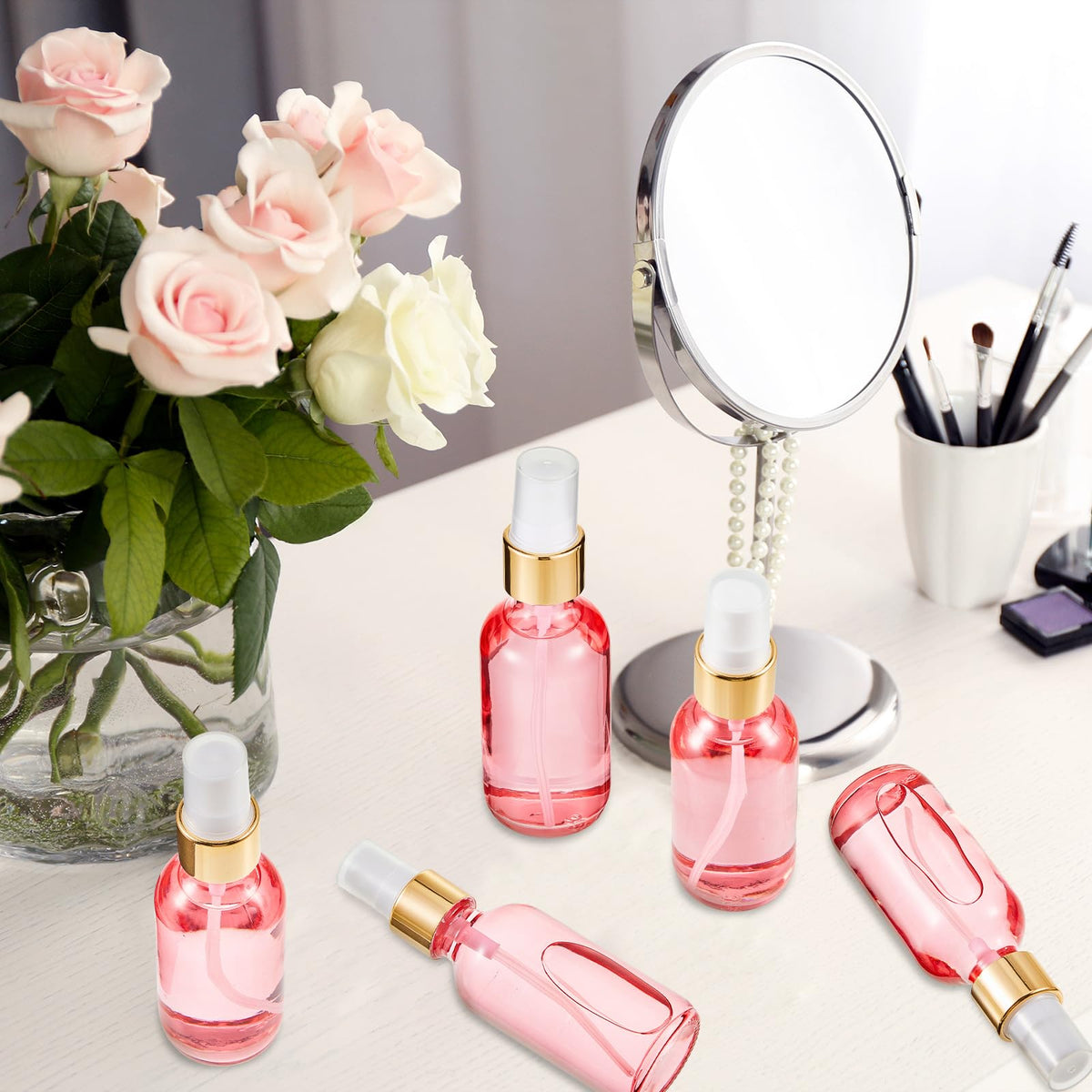 Roshtia bottle displayed on a dressing table as decor and storage.
