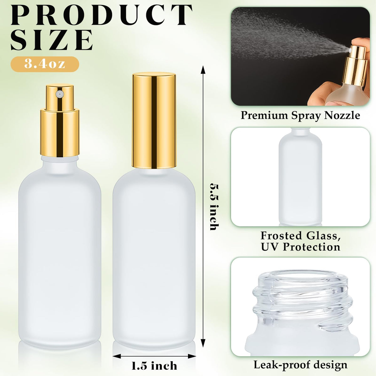 Roshtia fine mist spray atomizer delivers a gentle, even fragrance spray