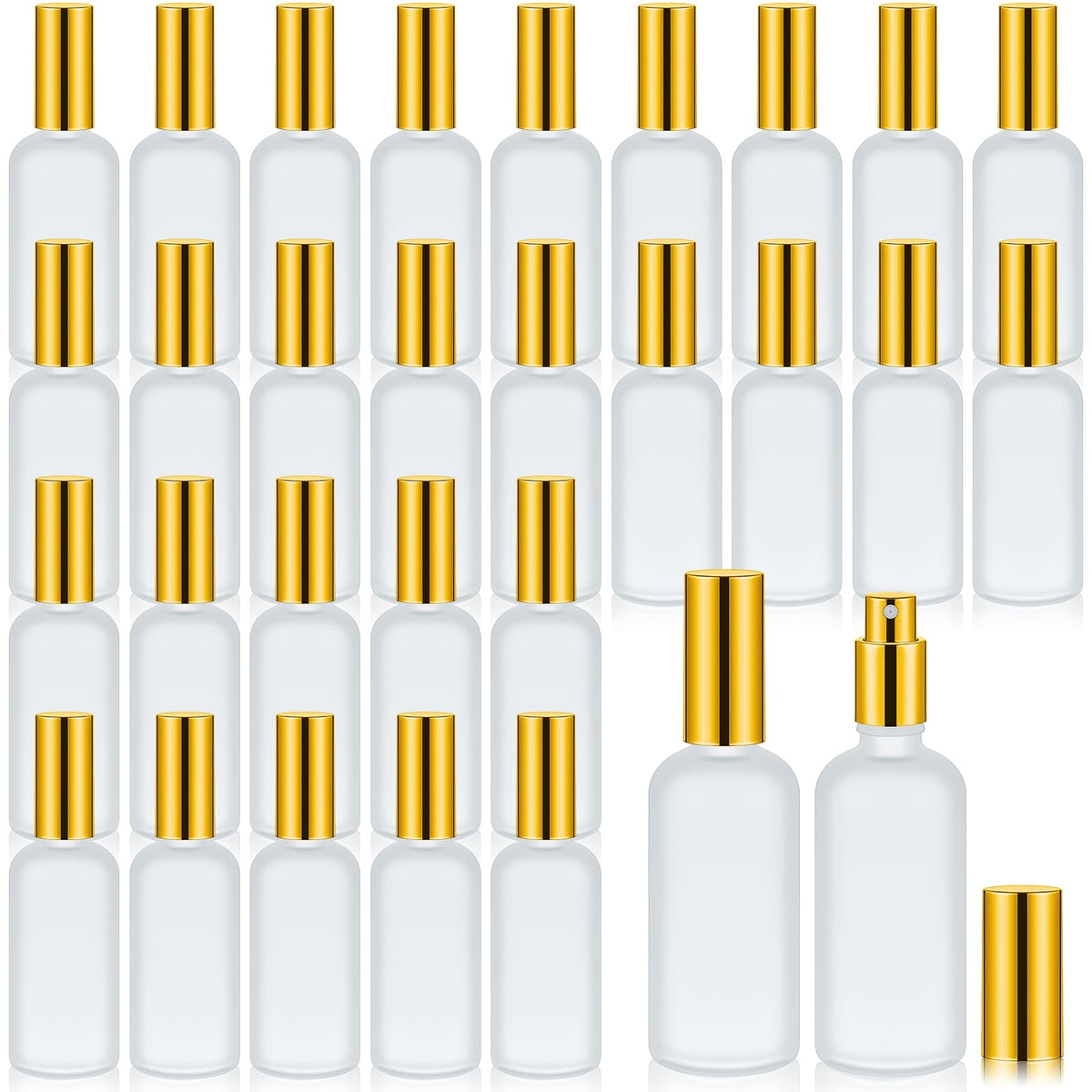 Roshtia 100 ml frosted glass bottle with gold cap for elegant fragrance storage