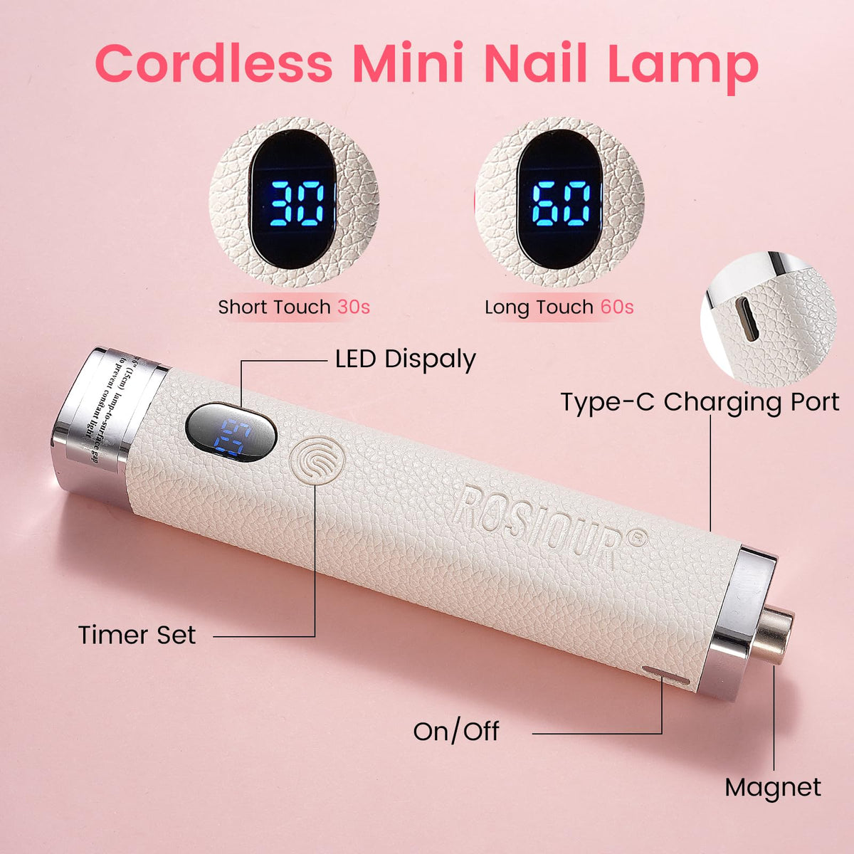 Rosiour magnetic stand supports one-handed lamp positioning for steady curing.