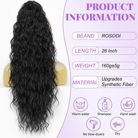 Rosooi model wearing 26-inch ponytail for day-to-night looks