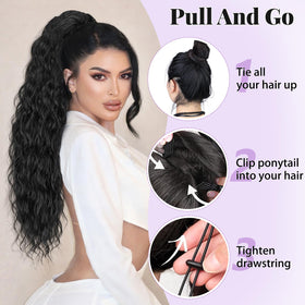 Rosooi soft heat-resistant fiber ponytail close-up for comfortable all-day wear