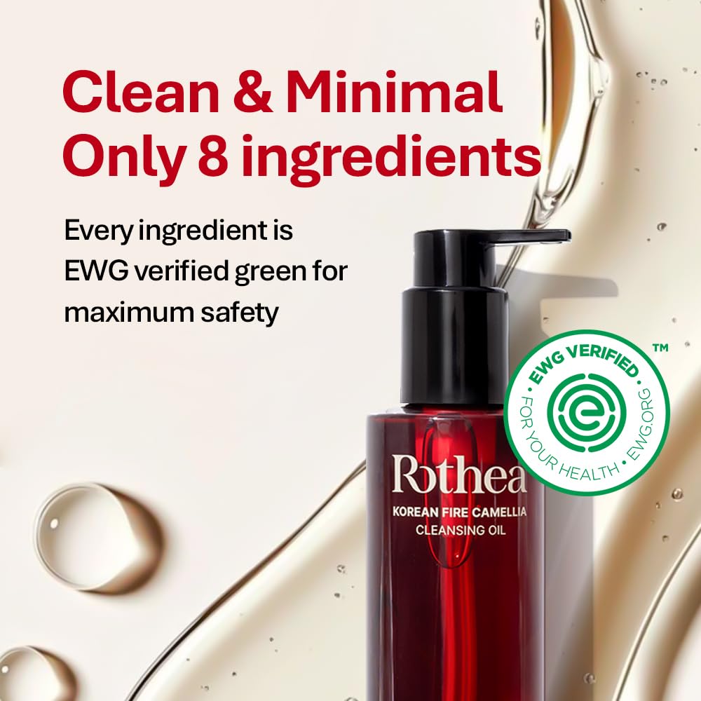 Rothea texture close-up reveals silky oil designed for quick makeup removal.