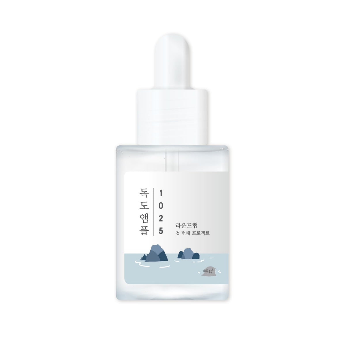 ROUND LAB 1025 Dokdo Ampule bottle close-up for hydration.