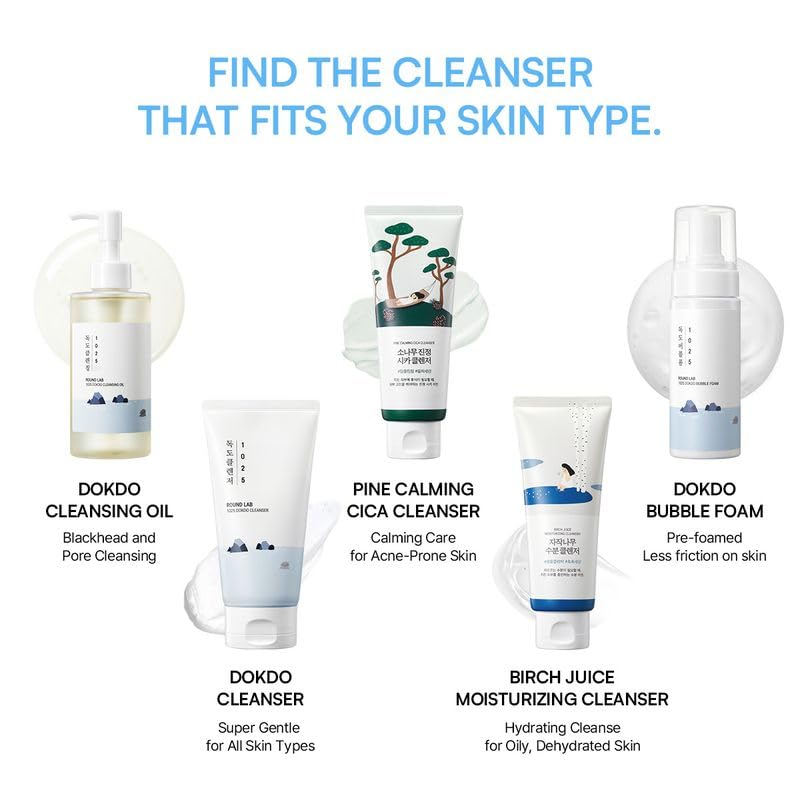 Round Lab 1025 Dokdo fragrance-free label highlighting sensitive-skin friendly formula.