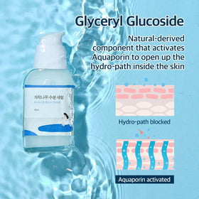 ROUND LAB Birch Juice Serum pump application demonstrates a simple daily skincare routine.