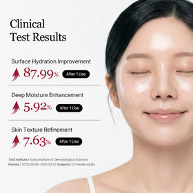 ROUND LAB Camellia Collagen PDRN Milky Toner bottle with subtle glow after use.