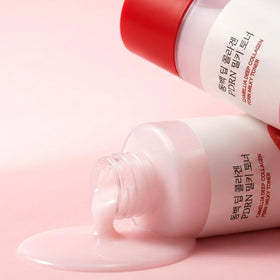 ROUND LAB Camellia Collagen PDRN Milky Toner texture swirl showing creamy fast-absorbing formula.