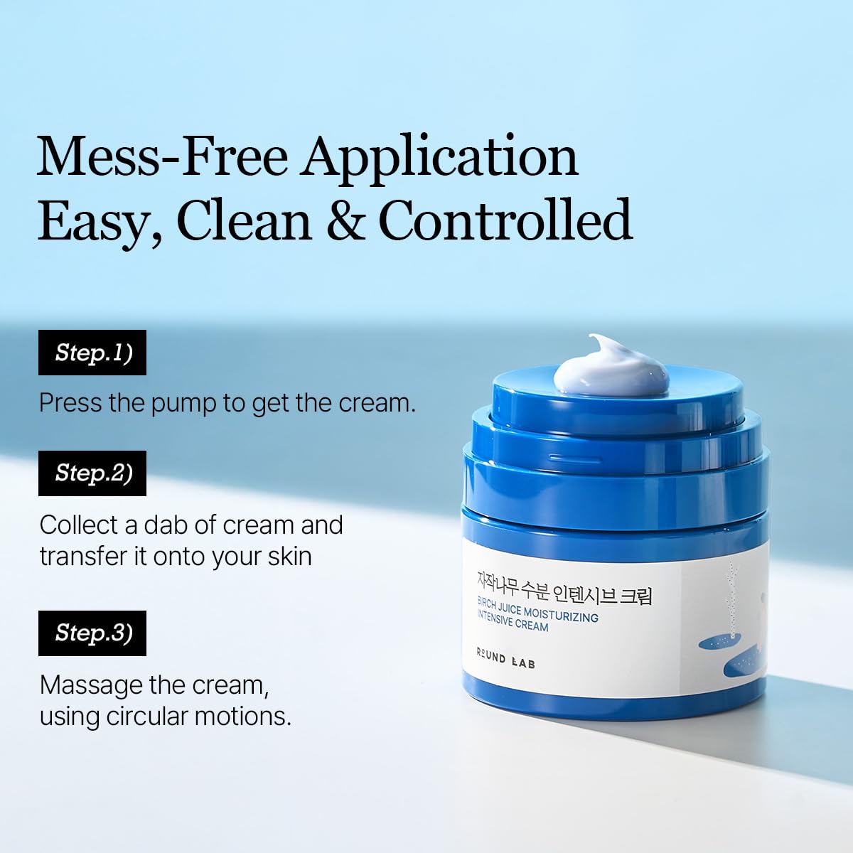Round Lab moisture-barrier concept with cream applied on forearm.