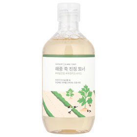 Round Lab Mugwort Toner bottle delivers lightweight hydration for sensitive skin.