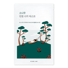 ROUND LAB Pine Calming Cica Sheet Mask pack with cooling relief for heated skin